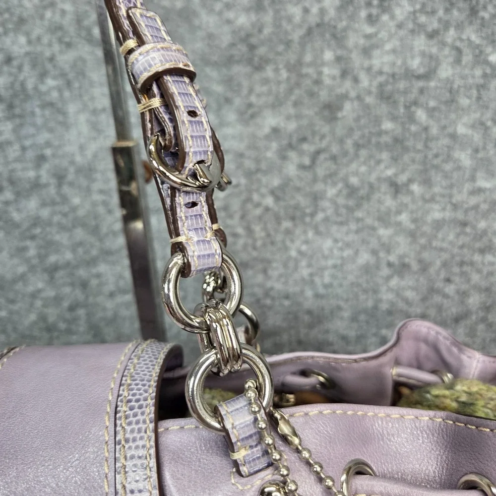 Vintage Coach Mini Legacy Drawstring East West Hobo Bag Y2k RARE 13204 Purple